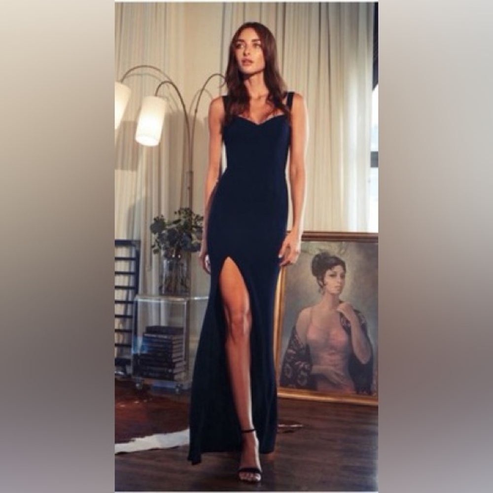 Anthropologie Dress the Population Black Formal Gown